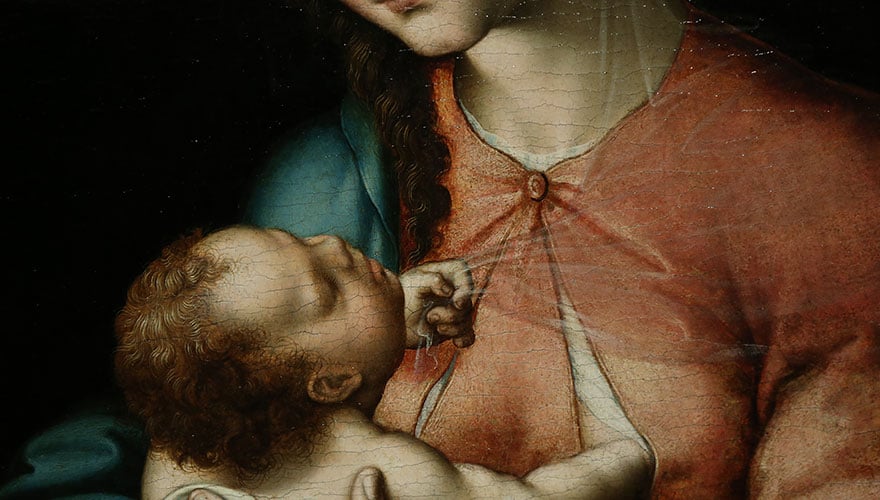 1565: Detalle de La Virgen de la leche